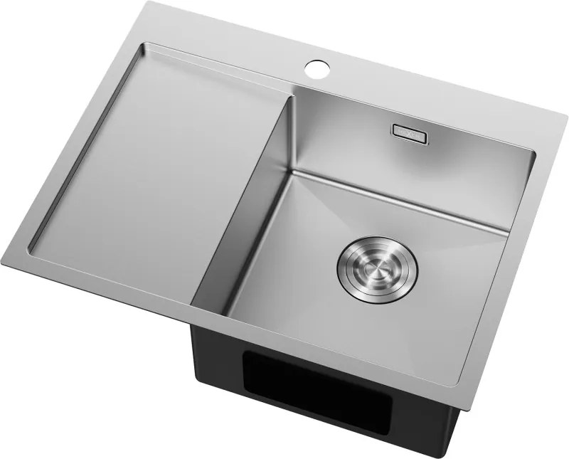 Mexen Exar zlewozmywak stalowy 1-komorowy z ociekaczem, prawy 620 x 480 mm, inox - 6432621005P-01