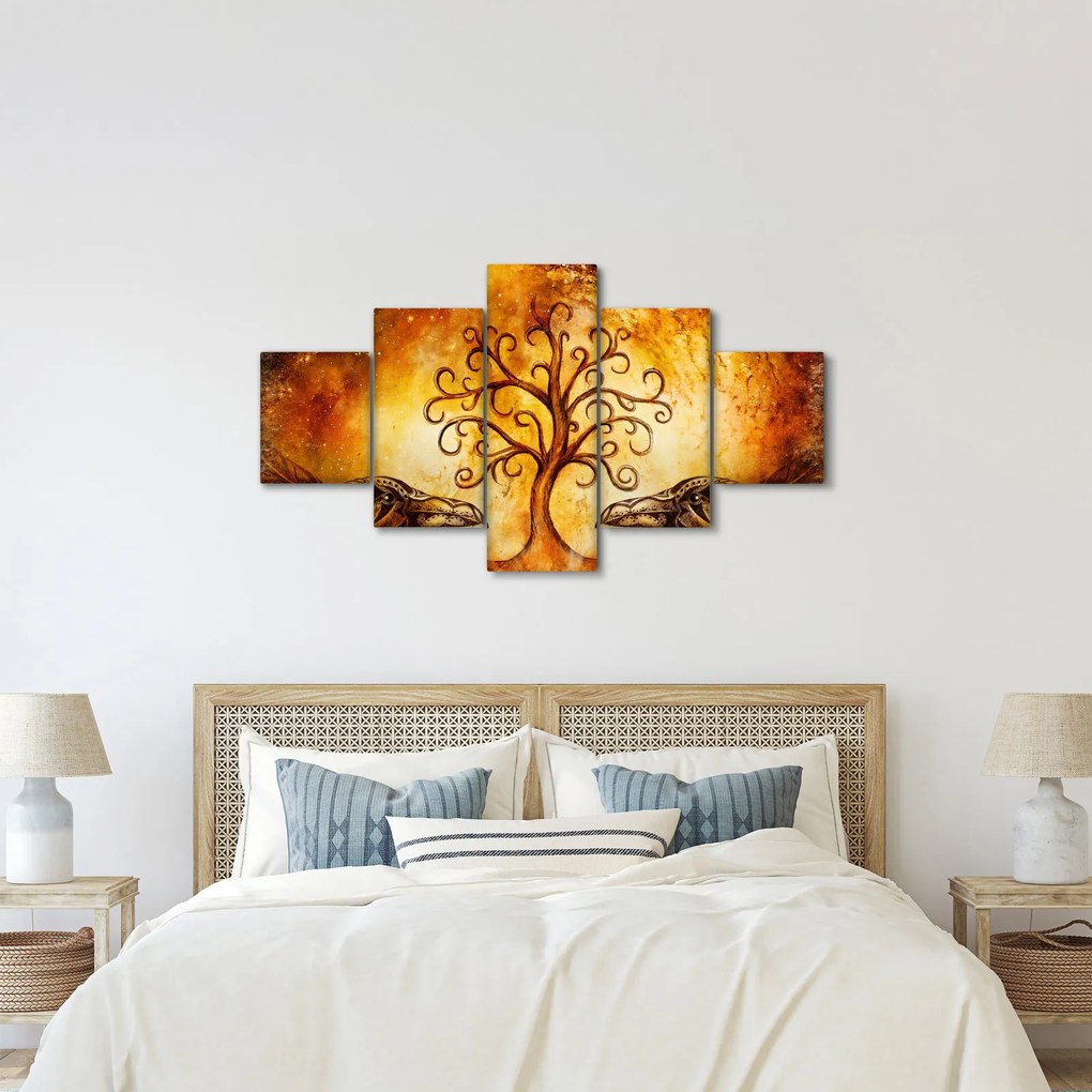 Naturalny abstrakcyjny obraz drzewa (125x70 cm)