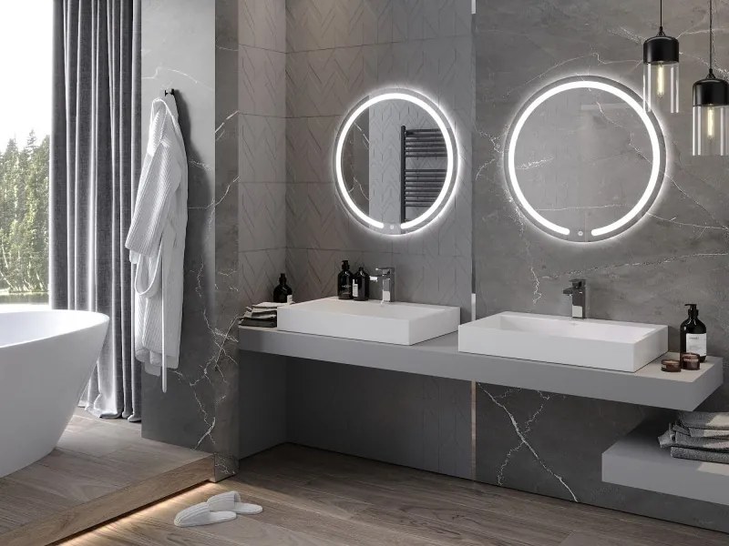 Mexen Rose lustro łazienkowe podświetlane, okrągłe 70 cm, LED 6000K, antypara - 9810-070-070-611-00