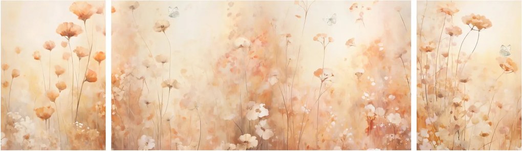 Obraz - Wzór dzikich kwiatów (170x50 cm)