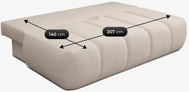 Sofa z Funkcją Spania SARIA Beżowa Boucle Nowoczesna