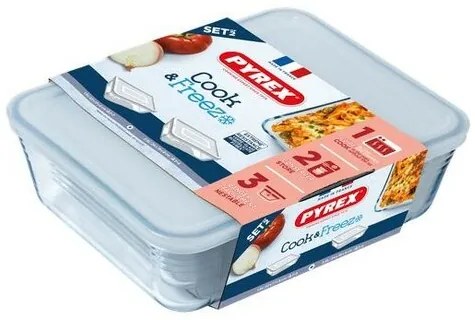 Zestaw szklanych pojemników Pyrex, 2 szt., 1,5 l +2,6 l