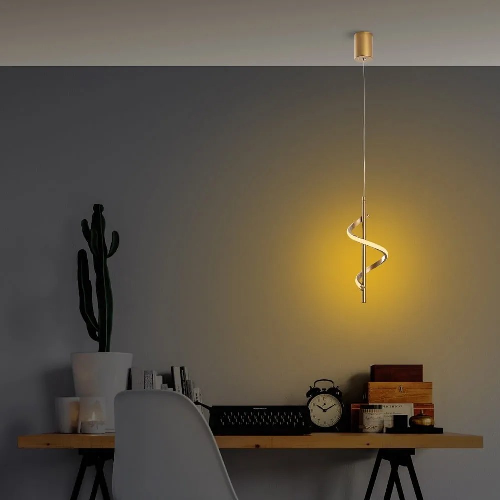 Lampa wisząca LED w kolorze złota ø 16 cm Likma – Opviq lights