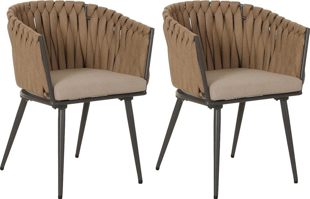 Krzesło do jadalni MCW-N38 (zestaw 2 sztuk),  beżowa poduszka jasnobrązowa