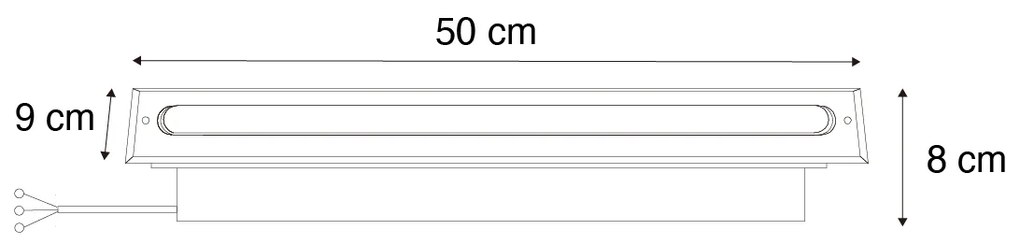 Nowoczesny reflektor naziemny stalowy 50 cm z LED IP65 - Eline