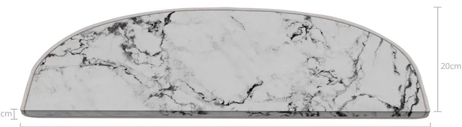 Białe dywaniki na schody zestaw 16 szt. 20x65 cm Marble Dream – Vitaus