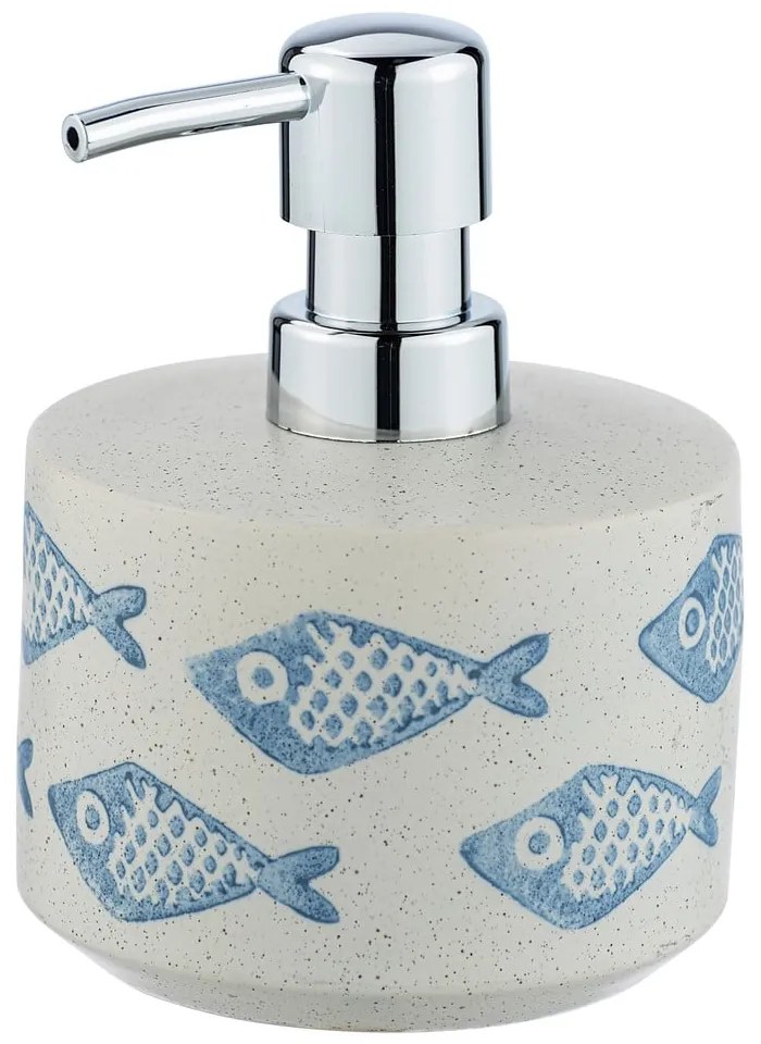 Niebiesko-biały ceramiczny dozownik do mydła Wenko Aquamarin, 475 ml