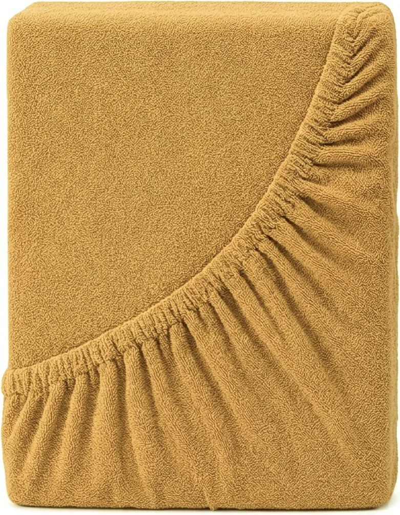 4Home prześcieradło frotte IDEAL musztardowy, 200–220 x 200 cm, 200–220 x 200 cm