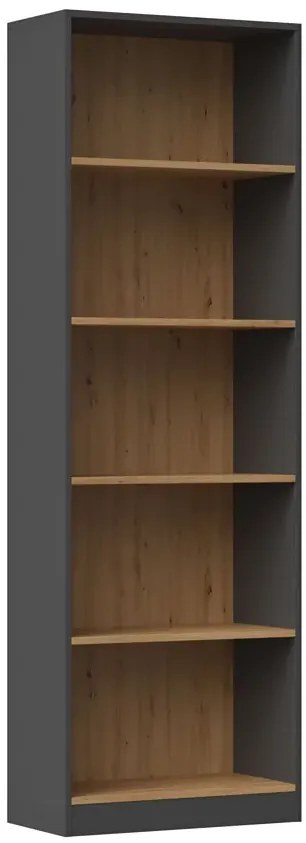 Regał Z Półkami Na Książki Antracyt + Dąb Artisan M7-P02