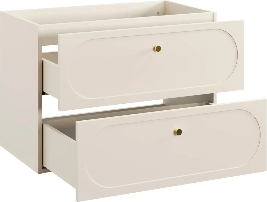 Szafka pod umywalkę DONNA SAND 2S 80cm beż piaskowy z umywalką wpuszczaną FLY COMAD