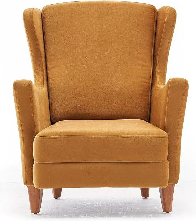 Elegancki fotel – 77 cm szer. x 98 cm wys. x 80 cm gł. – złoty – aksamitny