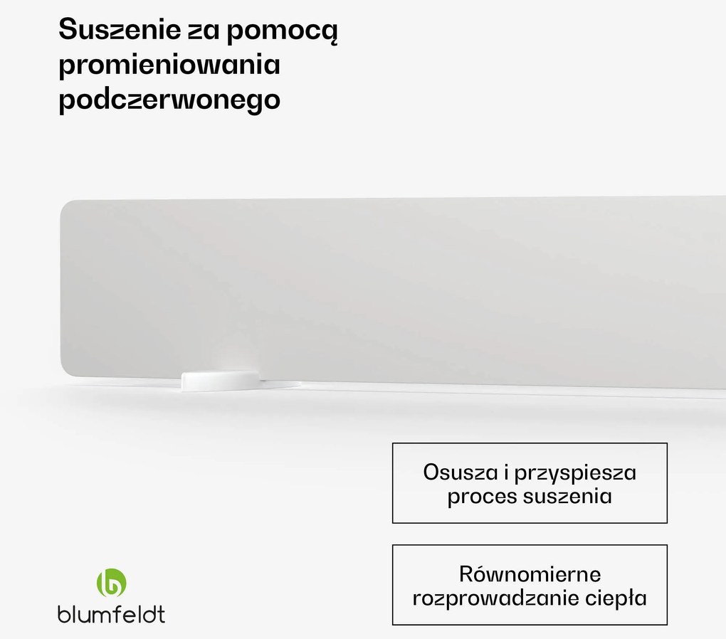 Blumfeldt DryWave 50W 9,5x50cm Suszarka do ścian na podczerwień Biały