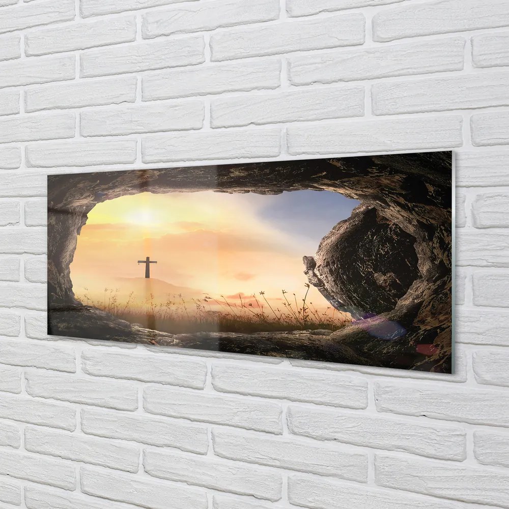 Szklany Panel Symbol Wiary: Święty Krzyż