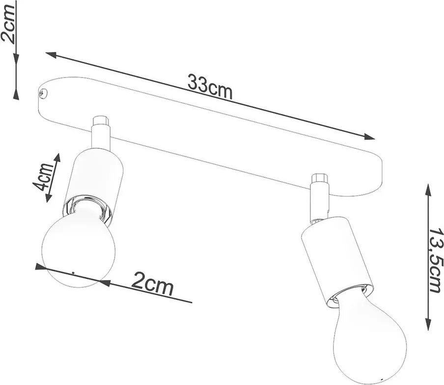 Czarna metalowa lampa sufitowa ø 6 cm Brando – Sollux