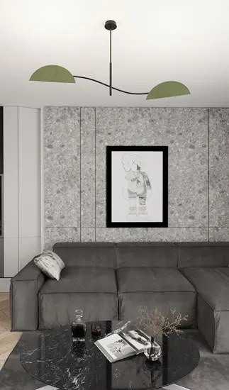 Zielona dwuramienna lampa wisząca B6-S44