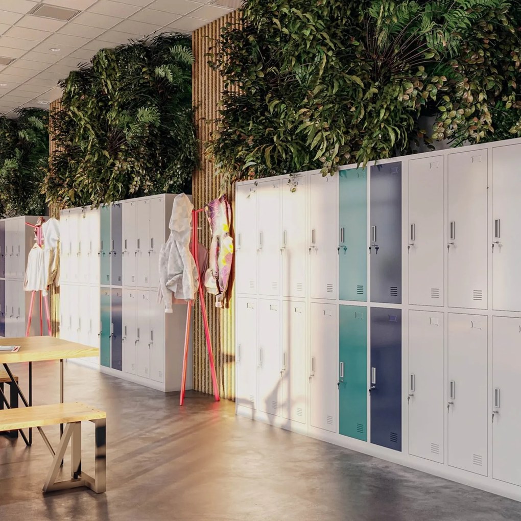 Szafa socjalna 6-skrytkowa Igor 90x45x185 cm, biała