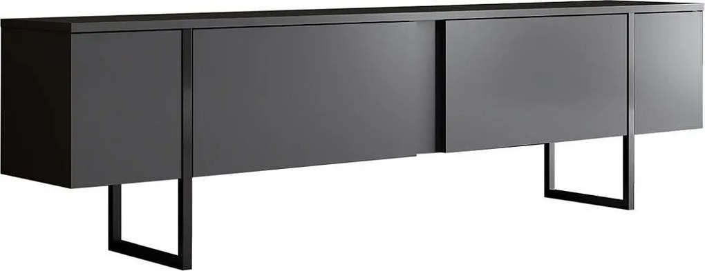 Stojak pod TV – 180 x 30 x 50 cm – Antracytowy i czarny – Płyta wiórowa pokryta melaminą