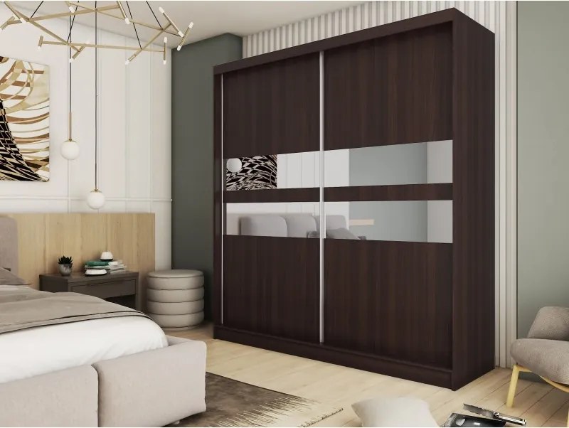 Dwudrzwiowa szafa przesuwna Figo grafit 200 cm lakobel do wyboru