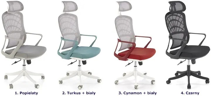 Gabinetowy fotel obrotowy turkus + biały T4-B95