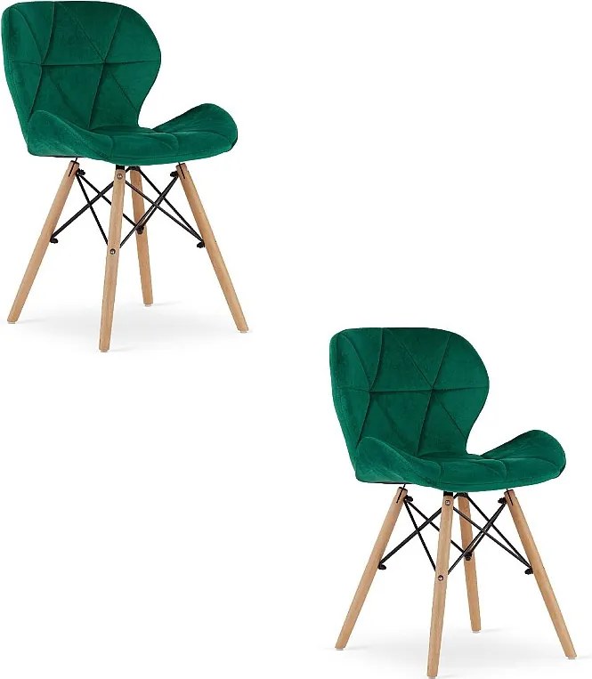 Krzesło Valora WAKO Velvet w kolorze zielonym, nowoczesny design do salonu x2