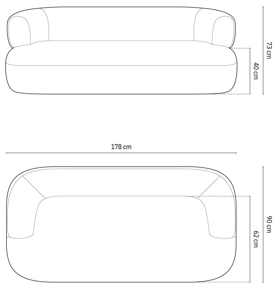 Brązowa sofa z materiału bouclé 178 cm Jenny – Micadoni Home