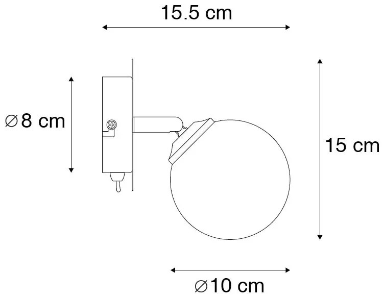 Rustykalny reflektor czarny regulowany z przydymionym szkłem - Athens