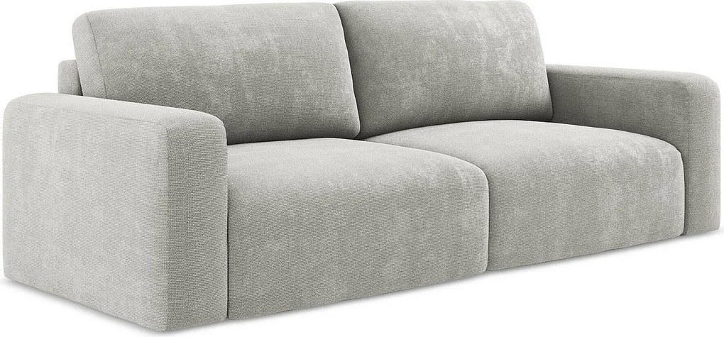 Kanapa 3-osobowa z funkcją spania - z tkaniny szenilowej - jasny szary - KONA