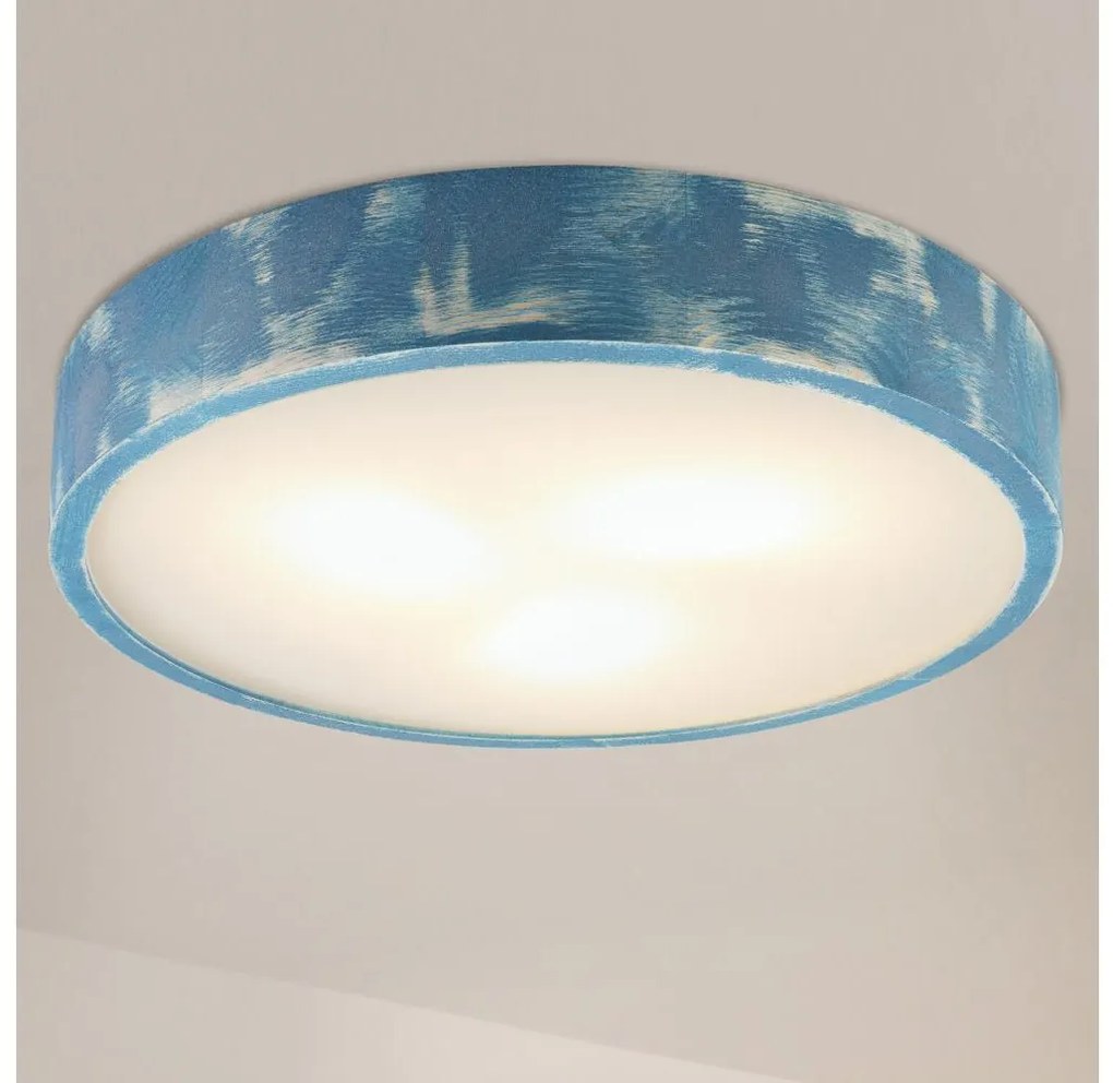 Brilagi - Lampa sufitowa PINO 3xE27/15W/230V sosna/niebieska śr. 47,5 cm