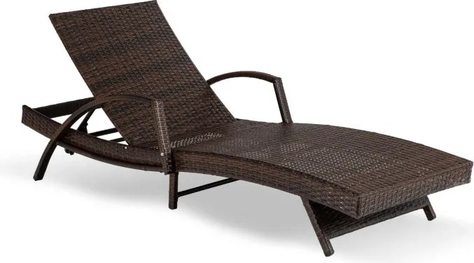 Fotel Ogrodowy Leżak FELIZ Technorattan Brązowy/Beżowy
