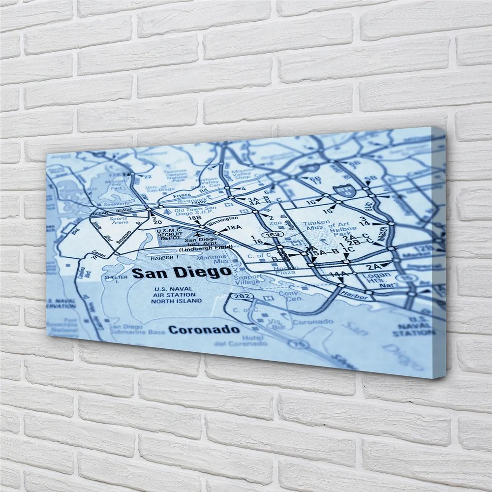 Obraz drukowany na płótnie Szczegółowa Mapa Miasta