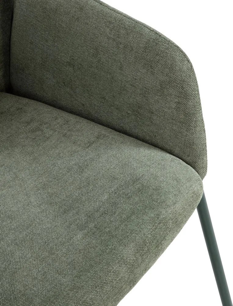 Zielone tapicerowane fotele jadalniane zestaw 2 szt. Aslin – MOME