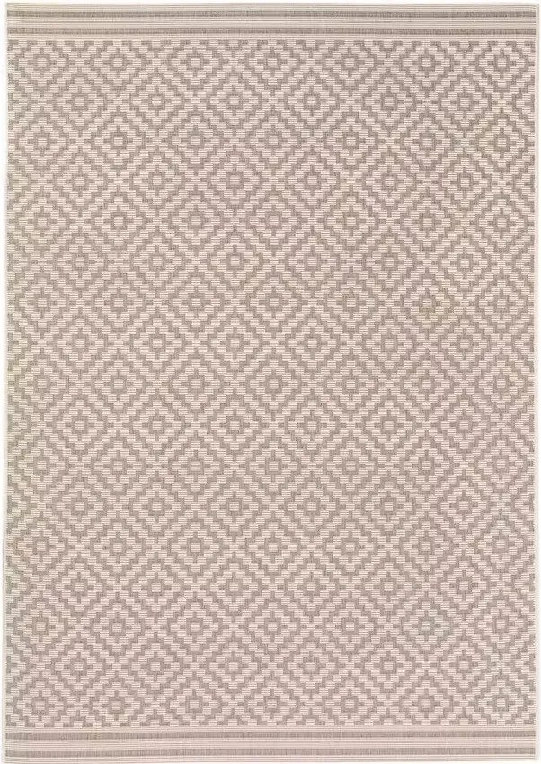 Jasny dywan do ogrodu w geometrycznym wzorze Metro