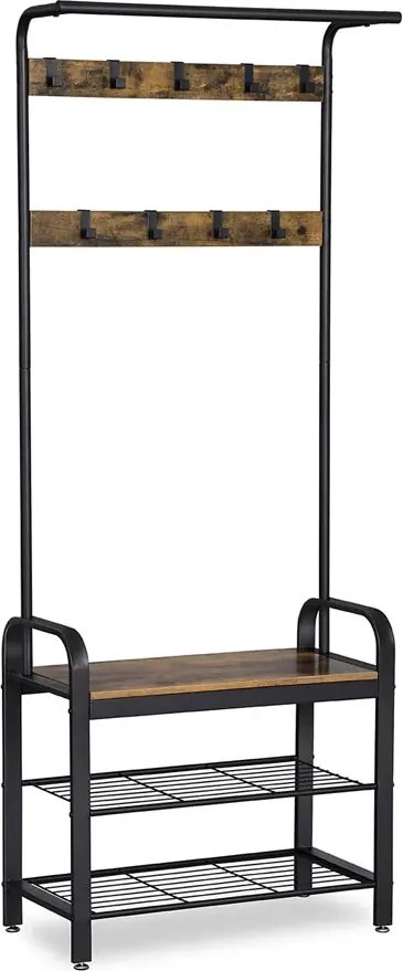 Industrialny Wieszak Do Przedpokoju Rustykalny Brąz B5-L45