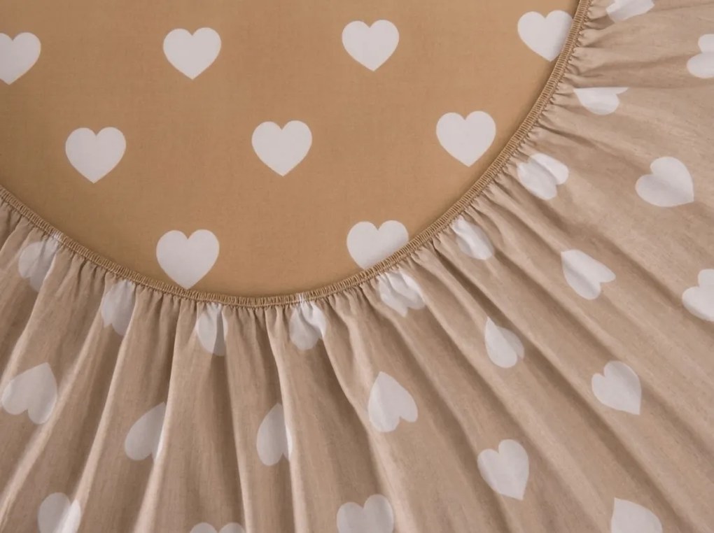 PrzytulneMieszkanie.pl Prześcieradło z mikrofibry CARAMHEART brązowe 90x200 cm