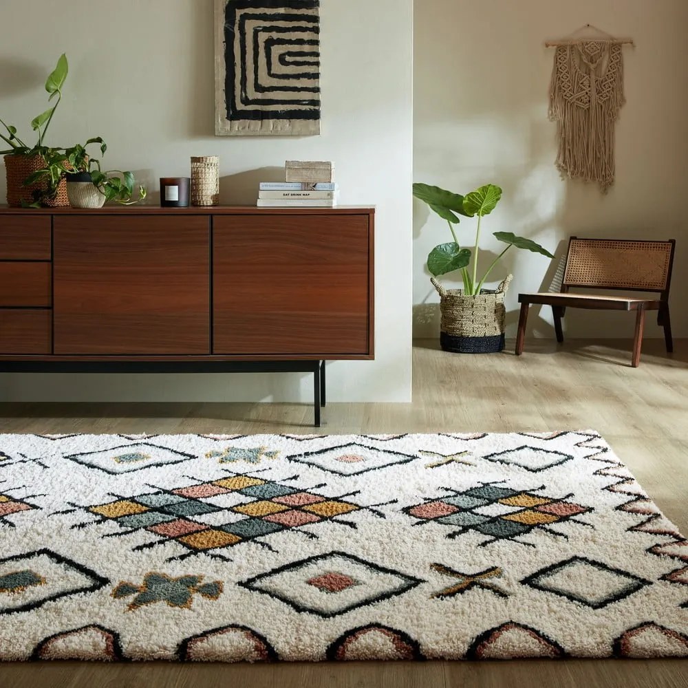 Kremowy wełniany dywan tkany ręcznie 120x170 cm Moroccan Midar – Flair Rugs