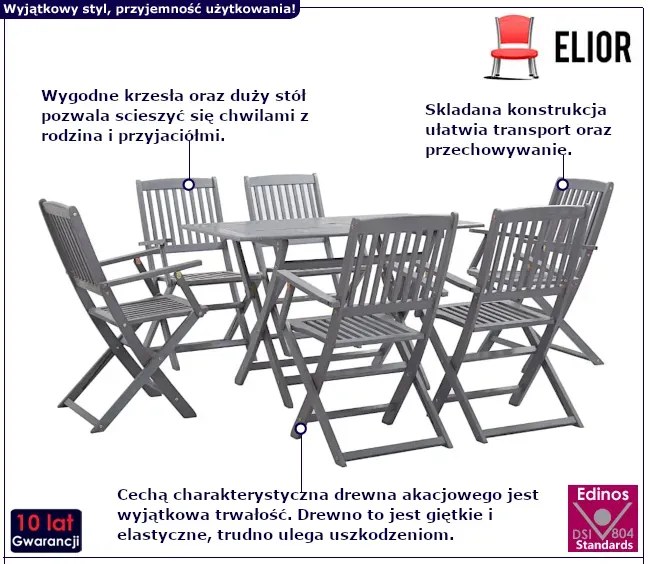 7-częściowy zestaw z kwadratowym stołem F8-P41
