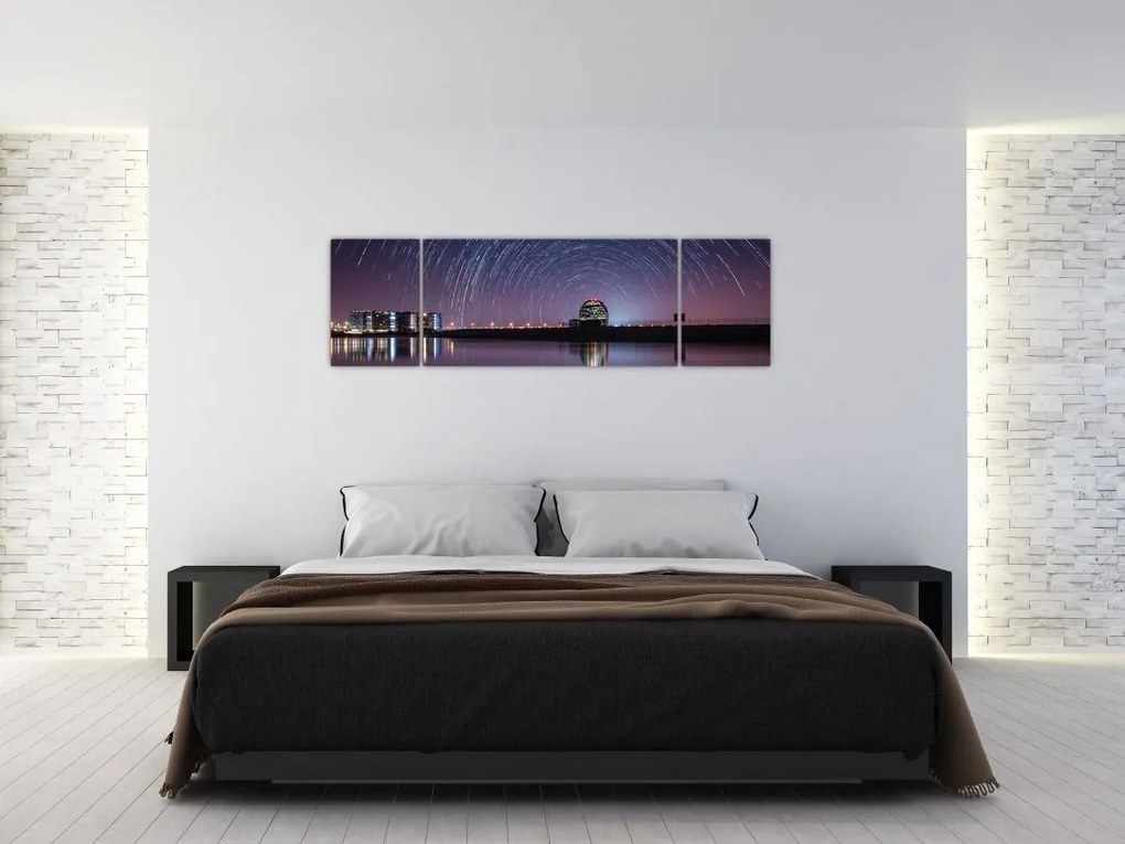 Obraz nocnego nieba z gwiazdami (170x50 cm)