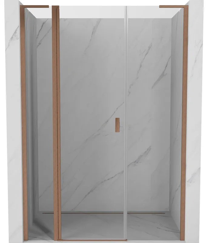 Mexen Mist L drzwi prysznicowe uchylne 145 cm, transparent, miedź szczotkowana - 8A4L-145-001-65-00