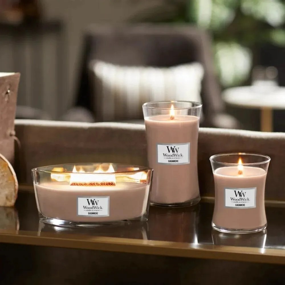 WoodWick Świeca zapachowa w dużym słoiku Cashmere,609 g