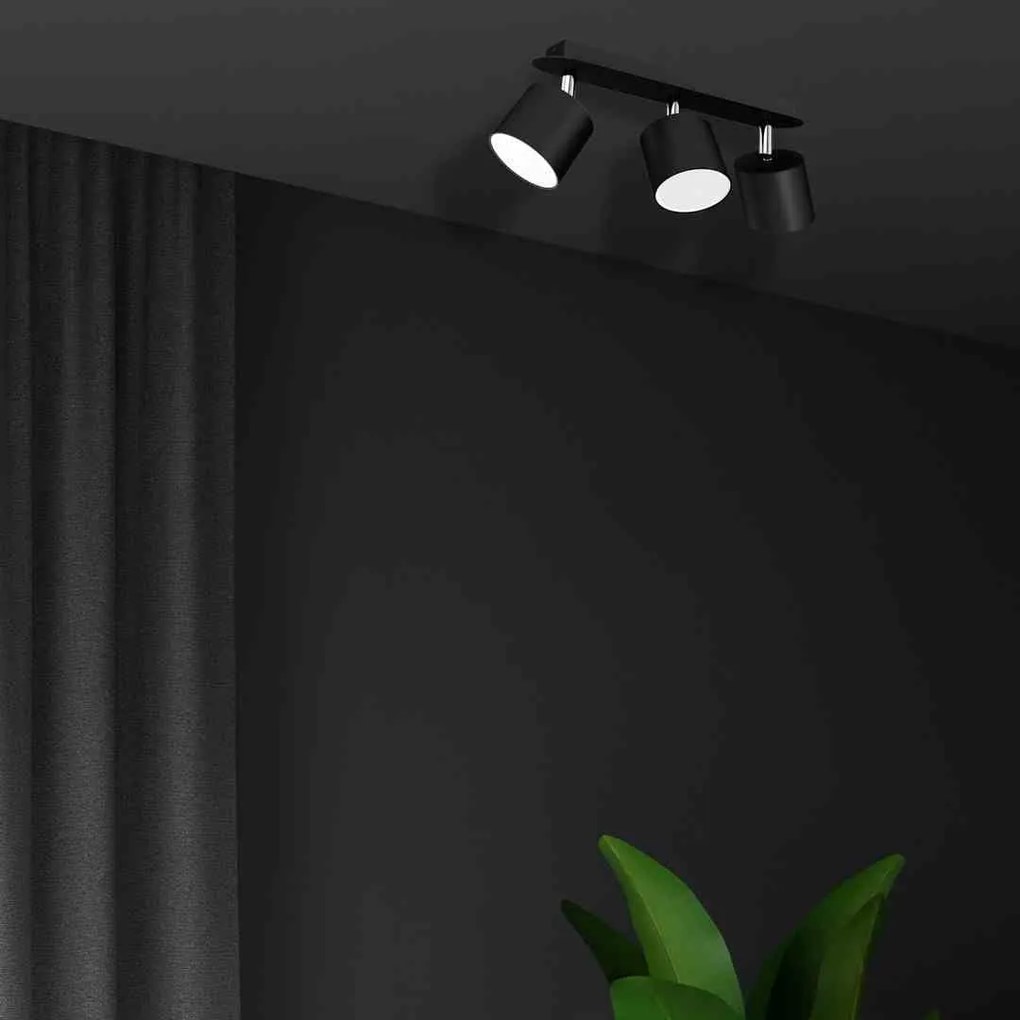 Lampa sufitowa DIXIE BLACK 3xGX53, potrójna, na listwie, kierunkowa, czarna