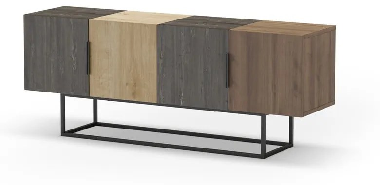 Brązowa szafka pod TV w dekorze dębu 140x55 cm Titan – Marckeric