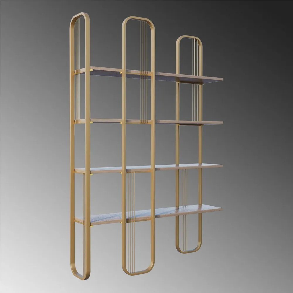 Regał w dekorze sosny w kolorze złota 125x180 cm Sierra – Kalune Design