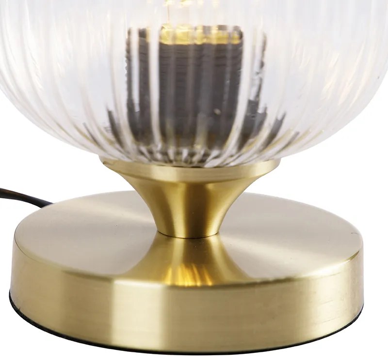 Lampa stołowa w stylu art deco mosiądz - Banci ArtDeco Oswietlenie wewnetrzne