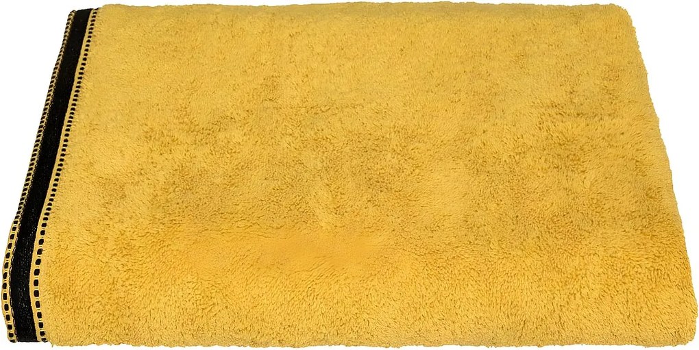Ręcznik Kąpielowy z Bawełny Żółty Okra 100x150 cm Gruby i Miękki