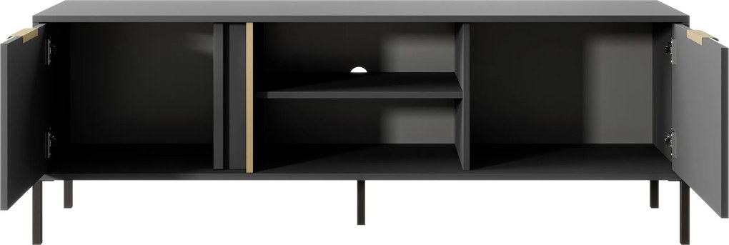 Szafka RTV stojąca LORENZO 153,1 cm do Salonu pod Telewizor - Antracyt