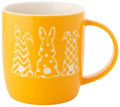 Altom Porcelanowy kubek Króliczki, 360 ml, żółty