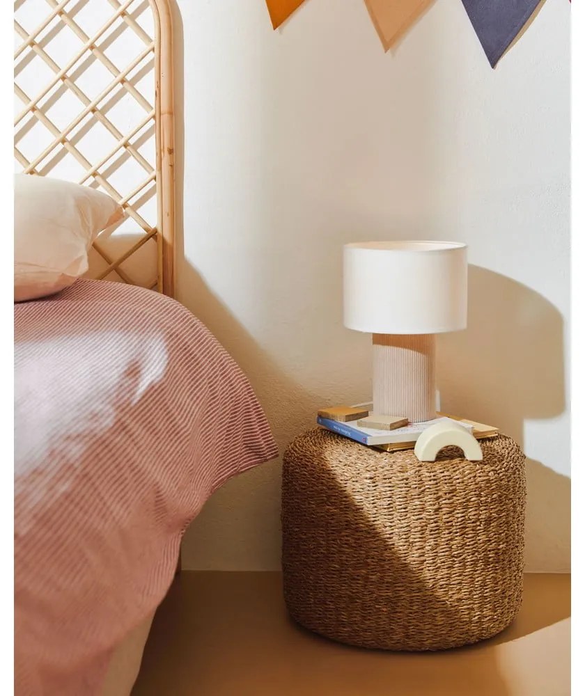 Biała/beżowa lampa stołowa z tekstylnym kloszem (wysokość 29 cm) Bianella – Kave Home