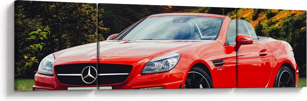 Obraz - czerwony Mercedes (170x50 cm)