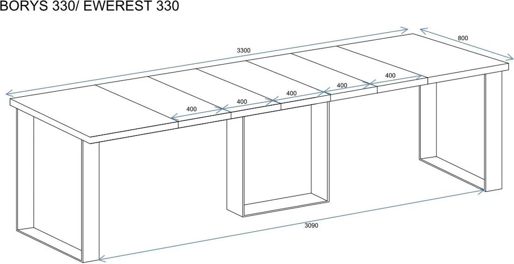 Stół Borys 330 Endo rozkładany od 130 do 330 cm kaszmir