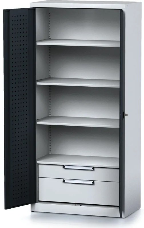 Szafa warsztatowa MECHANIC, 1950 x 920 x 500 mm, 3 półki, 2 szuflady, antracytowe drzwi